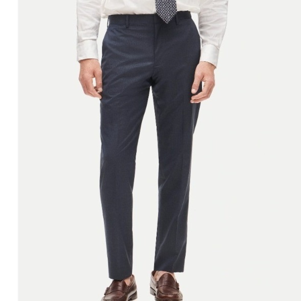 J.Crew Ludlow Slim Fit Pants‎ 36x32 Navy Blue Italian Wool  $228 NWOT Small Flaw